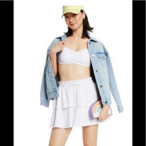 High rise Tiered ruffle skirt WHITE by Stoney Clover Lane x Target sz XL